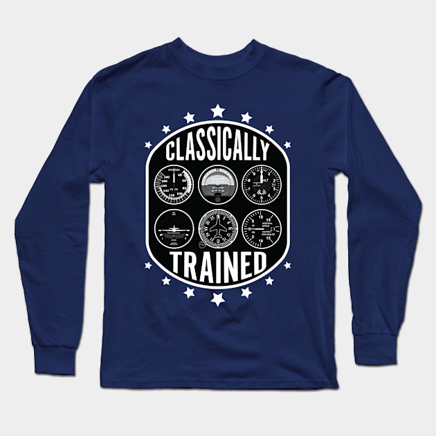 Classically Trained pilot aviation six pack Long Sleeve T-Shirt by zehrdesigns